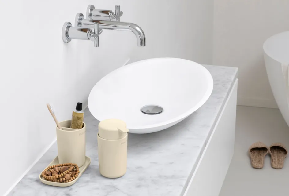 Hot Brabantia ReNew Badeværelsessæt 3 Dele, Soft Beige