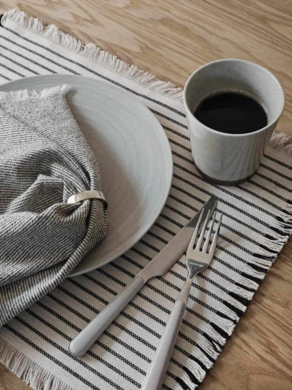 Broste Copenhagen Elouise Stofserviet 45x45 cm, Fungi Grey/Off White
