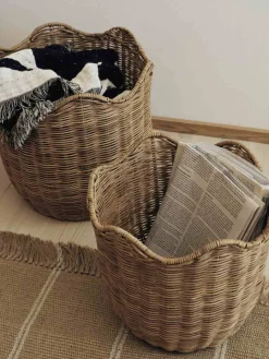 New Lola Opbevaringskurv 2 stk, Rattan Kurve Og Kasser