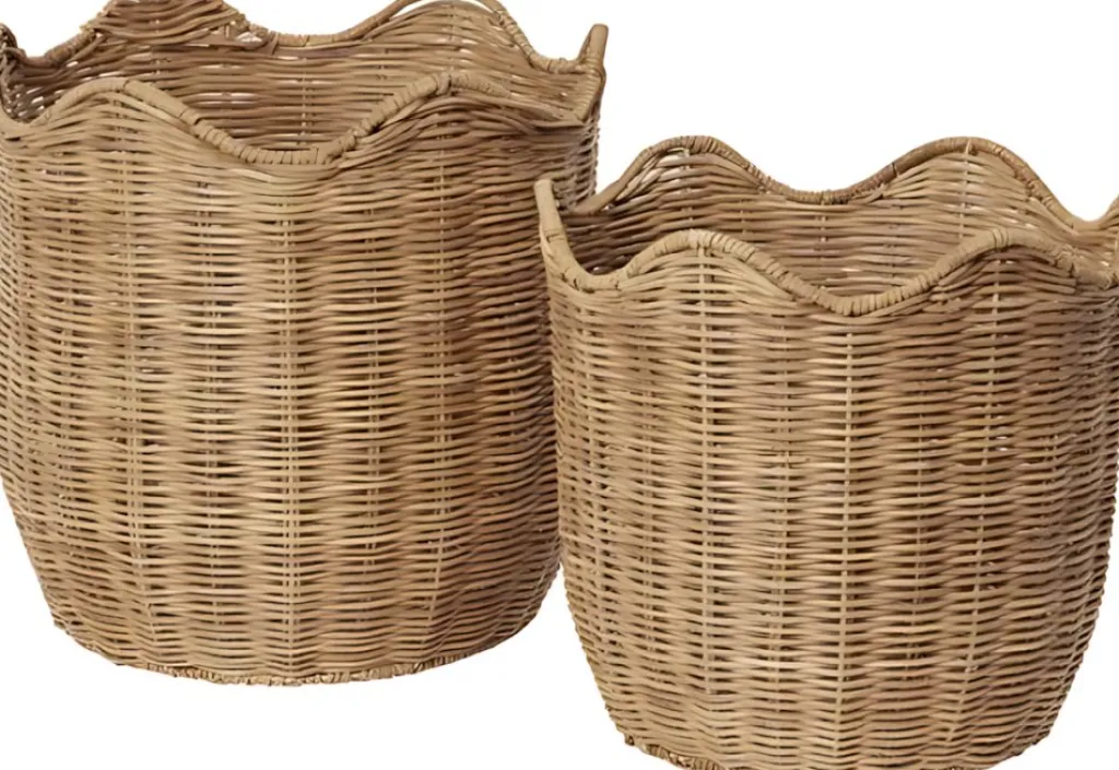 New Lola Opbevaringskurv 2 stk, Rattan Kurve Og Kasser