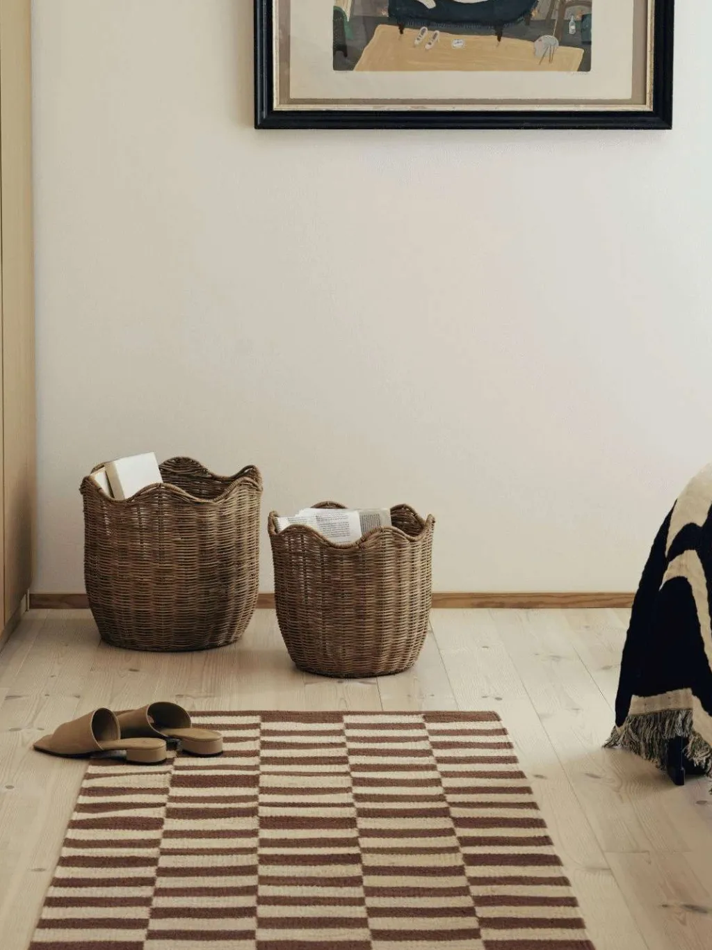 New Lola Opbevaringskurv 2 stk, Rattan Kurve Og Kasser