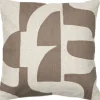 Online Broste Copenhagen Mundo Pudebetræk 50x50 cm, Kangaroo Brown/Light Beige