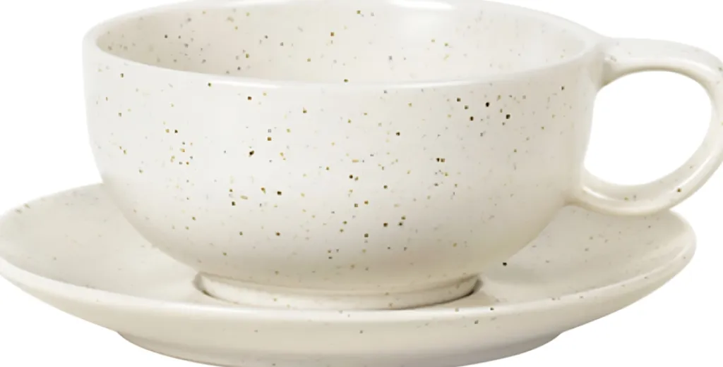 Broste Copenhagen Kopper > Nordic Vanilla Kop m. Underkop 2, Cream w. Grains