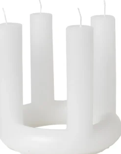 Clearance Broste Copenhagen Lucille Sculpture Stearinlys H18 cm, Pure White