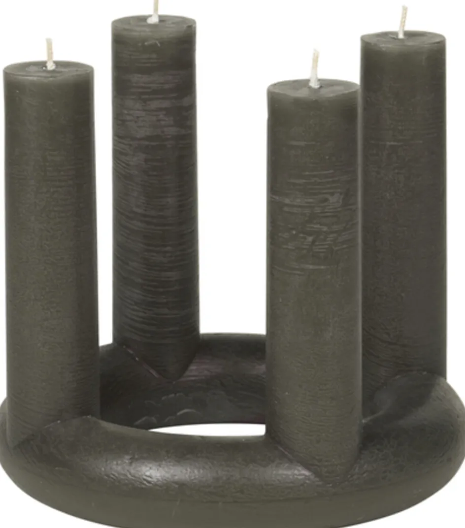 Broste Copenhagen Lucille Sculpture Stearinlys H18 cm, Grape Leaf Green