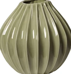 Clearance Broste Copenhagen Wide Vase H, Grøn