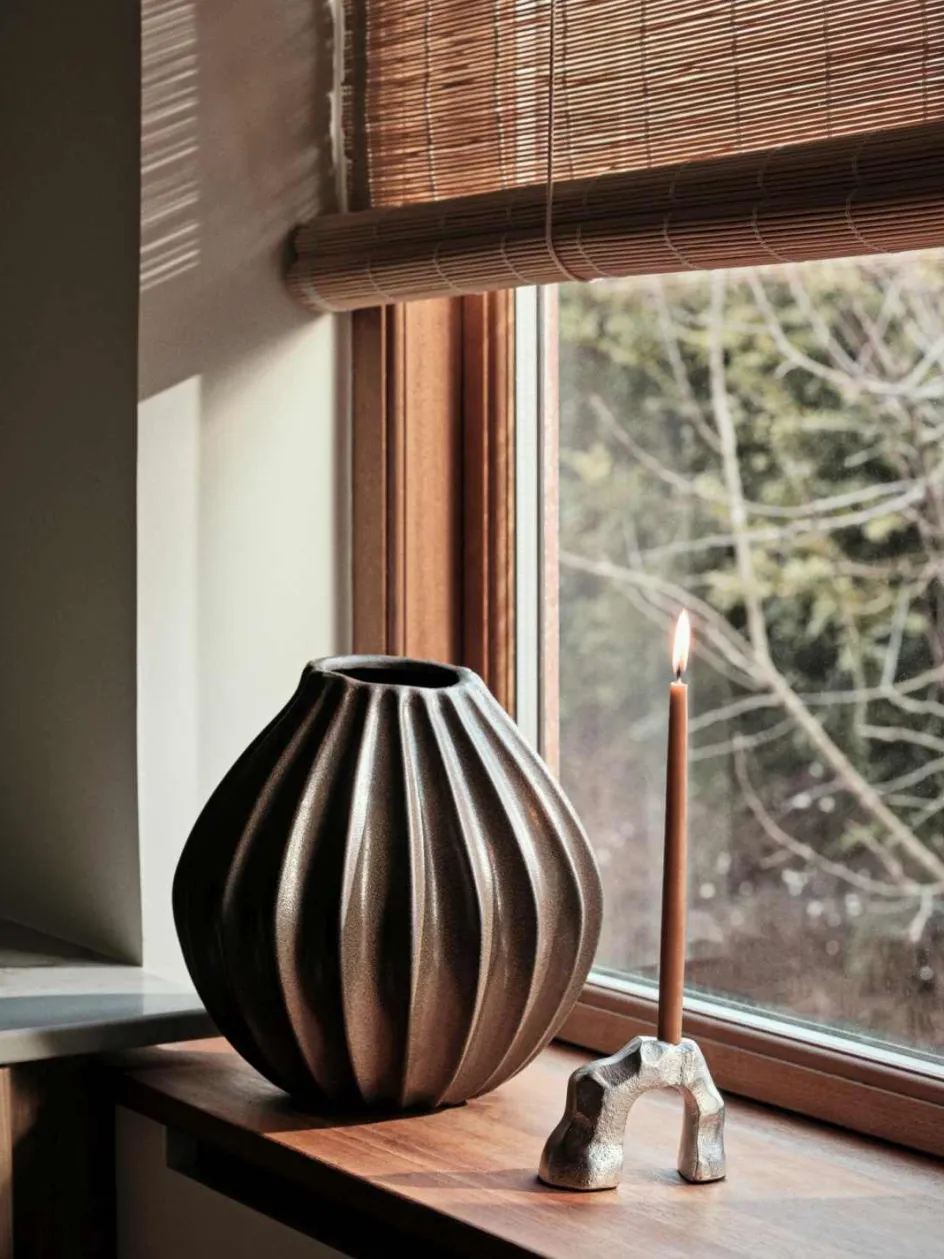 Broste Copenhagen Wide Vase H, Antique Brown