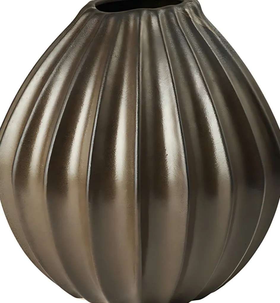 Broste Copenhagen Wide Vase H, Antique Brown
