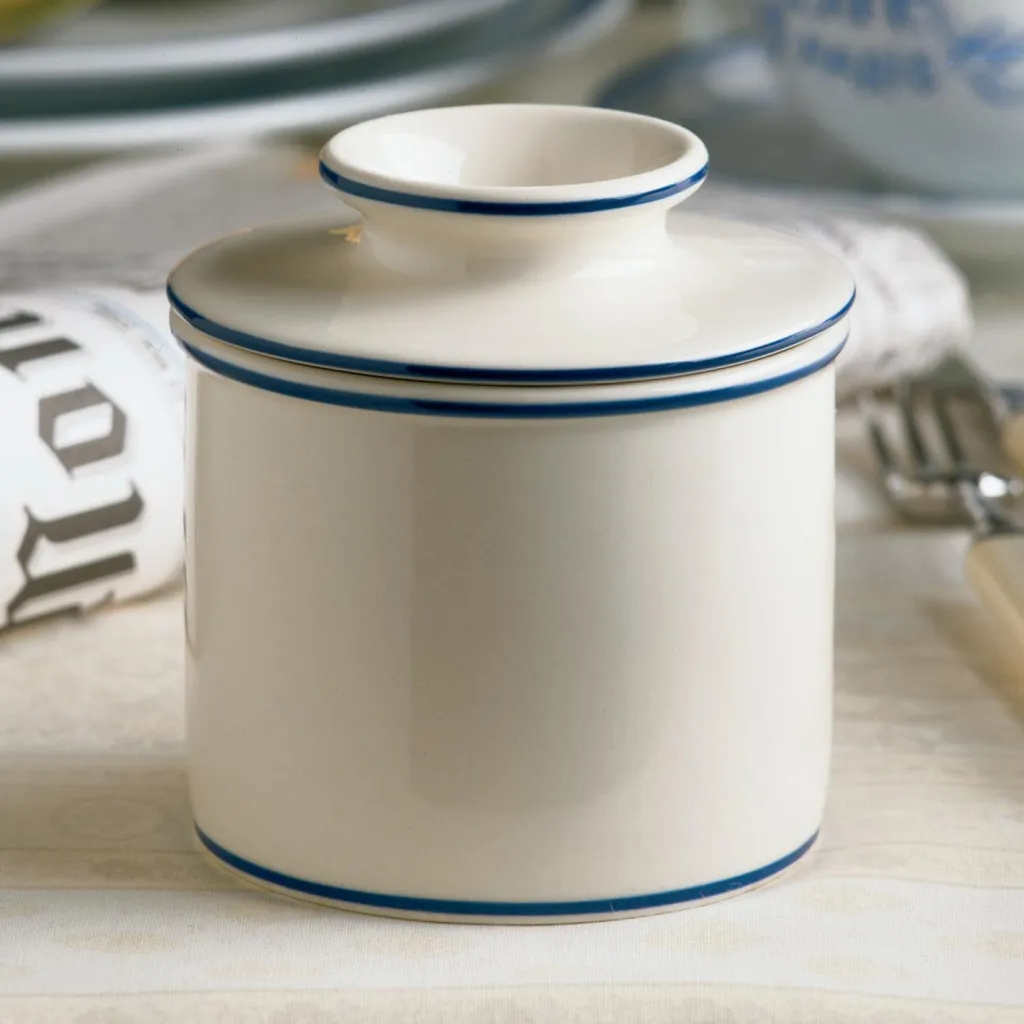 Butter Bell Skåle > Le Bistro Smørklokke H10,7 cm, Hvid/Blå