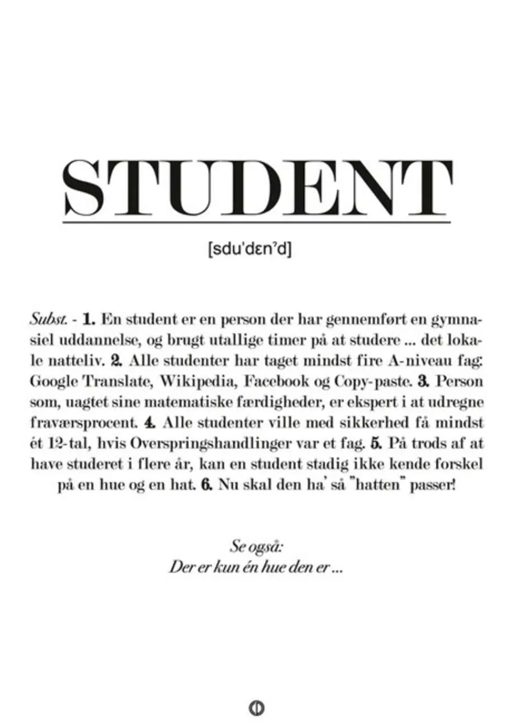 Best Student Definition A3 Stue|Vægdekorationer Og Plakater