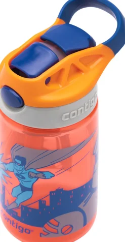 Sale Contigo Kids Gizmo Drikkeflaske m. Sugerør 420 ml, Blå/Orange Superhelt
