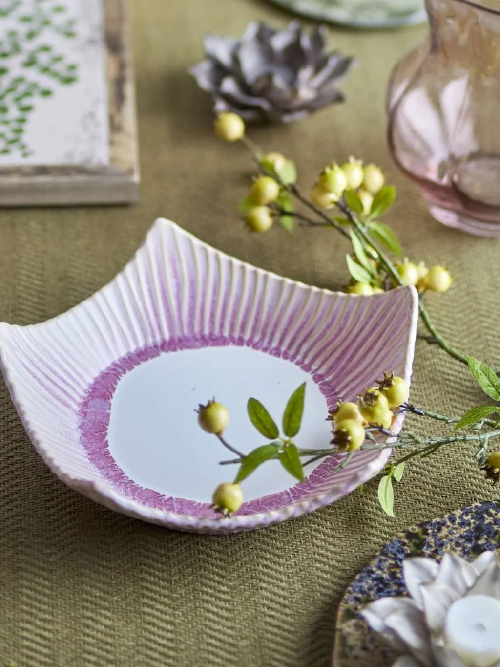Discount Floral Skål Ø28 cm, Rosa Skåle|Spisestue