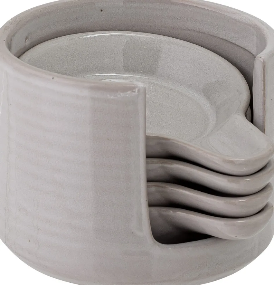 Sale Creative Collection Iris Skål m. 4 stk. Tallerkener 10,5 cm, Grå
