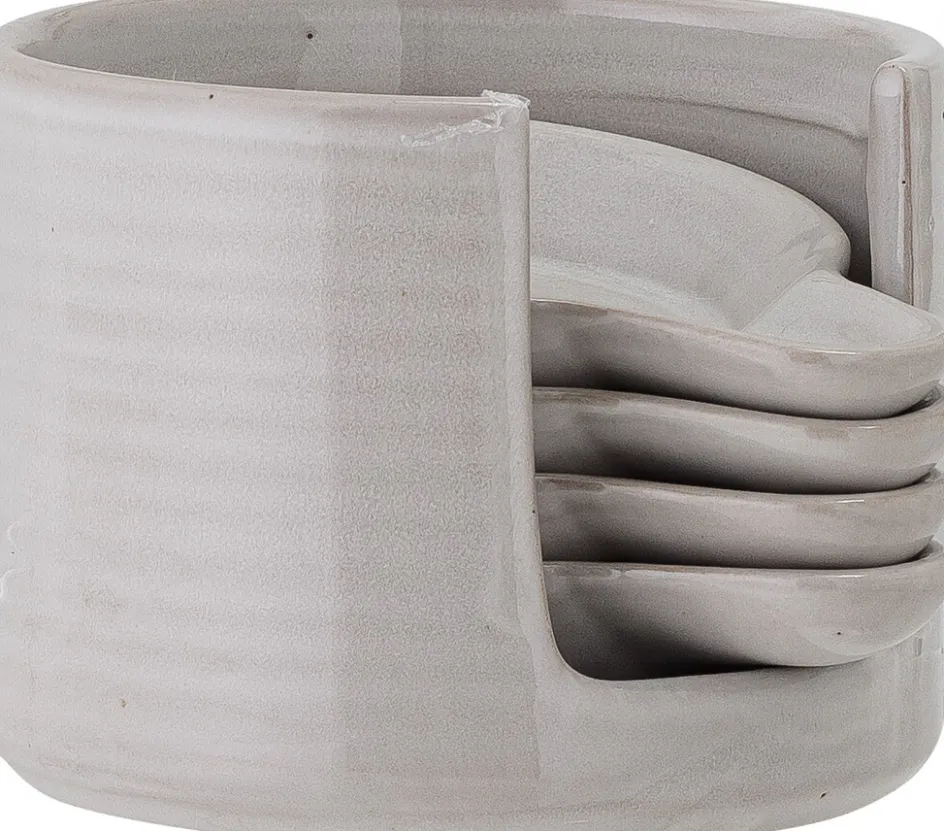 Sale Creative Collection Iris Skål m. 4 stk. Tallerkener 10,5 cm, Grå
