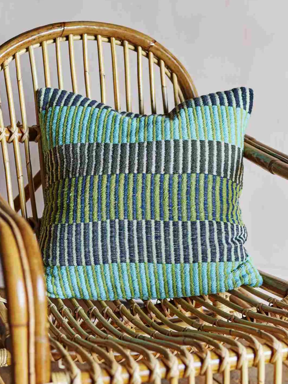 Sale Bloomingville Creative Collection Isnel Pude 45x45 cm, Grøn/Blå