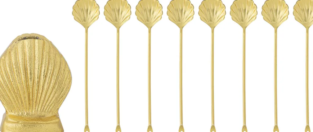 New Loreta Krukke m. Cocktailgafler, Guld Serveringsbestik