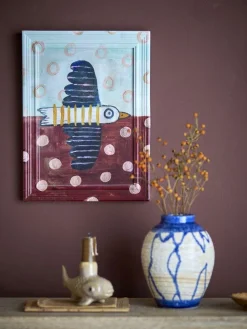 Outlet Creative Collection Brett Birdy Illustration m. Ramme 22,5x30 cm, Blå