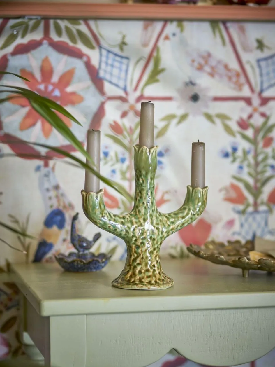 Outlet Creative Collection Cyrill Lysestage H21 cm, Grøn
