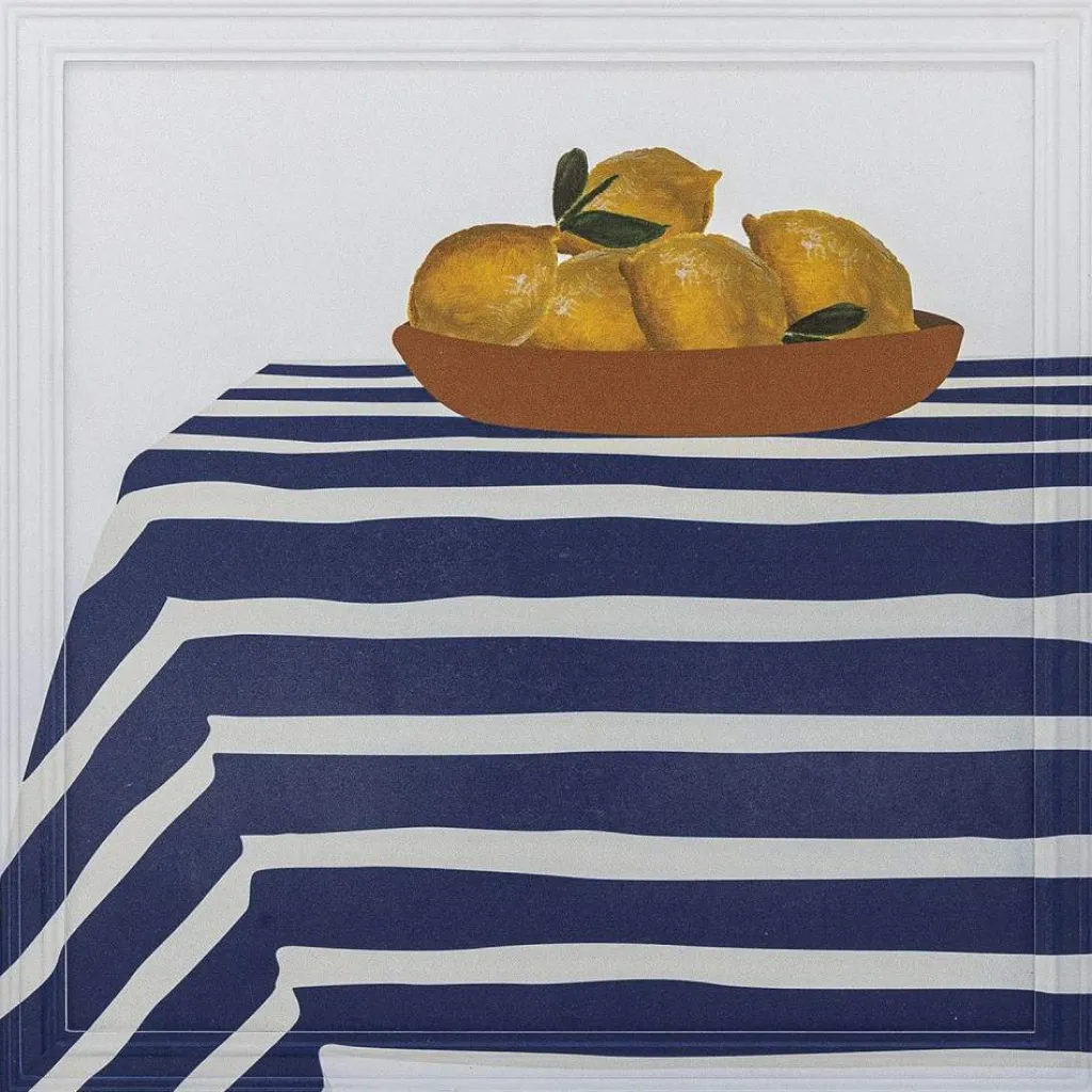 Hot Creative Collection Limone Illustration m. Ramme 40x40 cm, Fyrretræ Vægdekorationer Og Plakater
