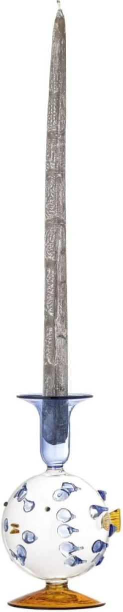 Clearance Phila Lysestage H17 cm, Blå Lysestager