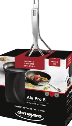 Clearance Alu Pro 5 Stegepandesæt m. Slip-let Belægning 2 stk Pander