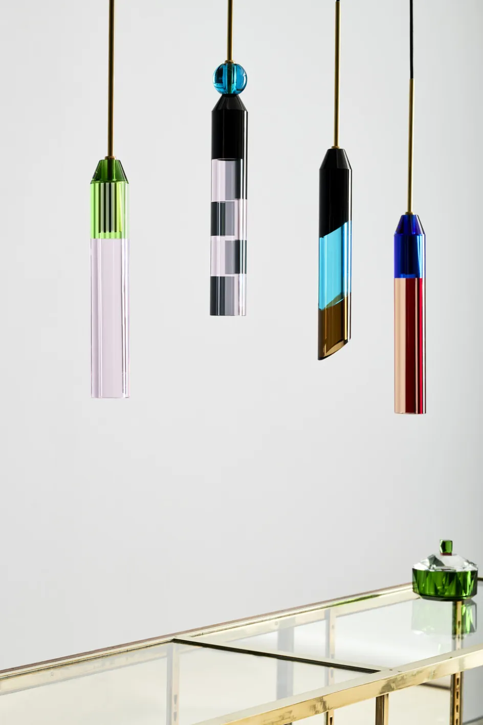 Hot Design By Us Carnival No. 4 Pendel H40 cm, Rosa/Grå/Sort/Azur