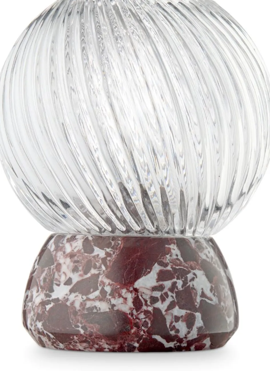 Design By Us Twist Of Marble Fyrfadsstage H13 cm, Bourgogne/Klar