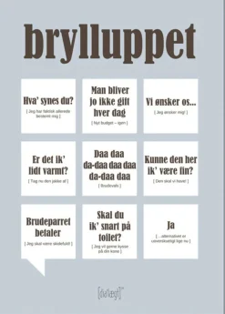 Dialægt Stue|Vægdekorationer Og Plakater > Plakat Brylluppet , Grå