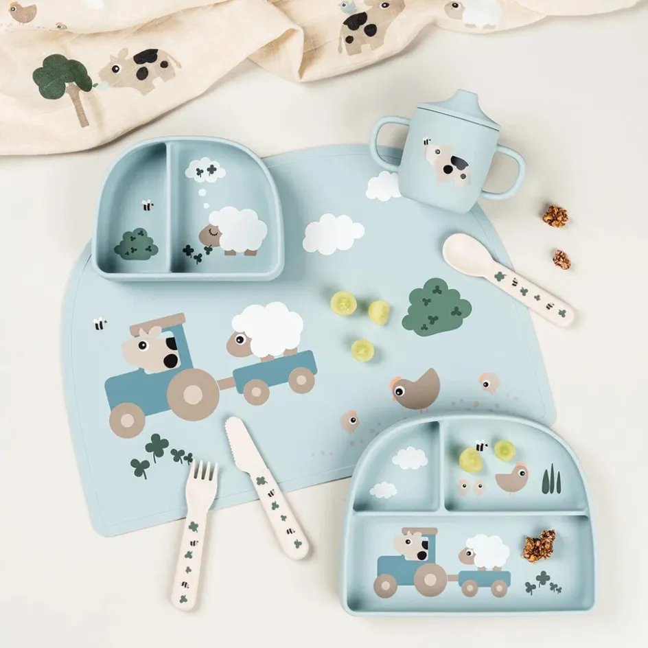 Sale Done By Deer Tiny Farm Stick&Stay Tallerken 20x16 cm, Blå