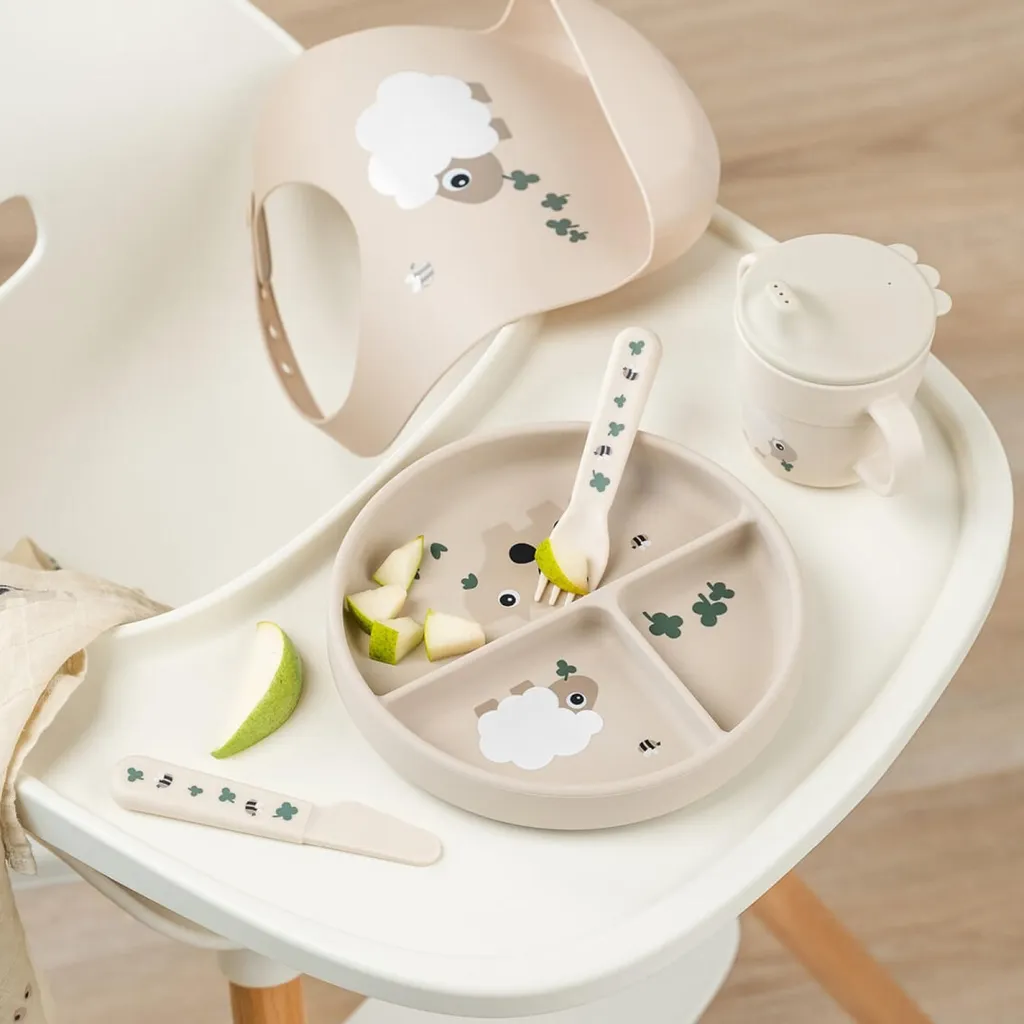 Tiny Farm Stick&Stay Tallerken 18 cm, Sand Børn Børnetallerkener|Børnetallerkener