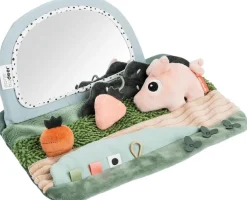 Outlet Tiny Farm Tummy Time Sensorisk Spejl 33x19 cm, Grøn Børn Baby- Og Småbørnslegetøj