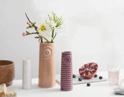 Best Dottir Nordic Design Pipanella Lines Vase H15,2 cm, Dusty Rose