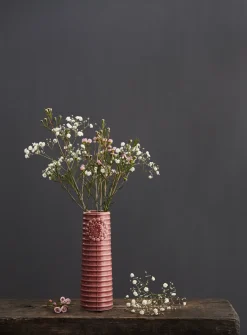 Best Dottir Nordic Design Pipanella Lines Vase H15,2 cm, Dusty Rose