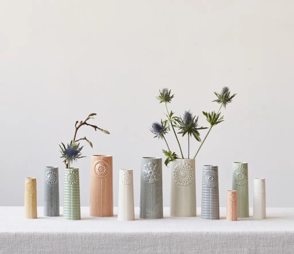 Best Nordic Design Pipanella Dot Vase H15 cm, Hvid Stue|Vaser