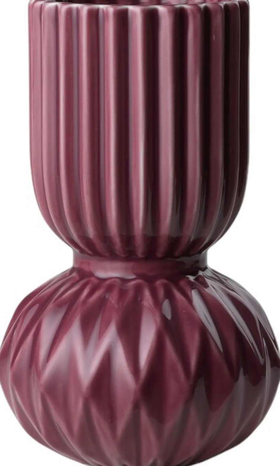 New Dottir Nordic Design Samsurium Rufflebell Vase H14 cm, Aubergine