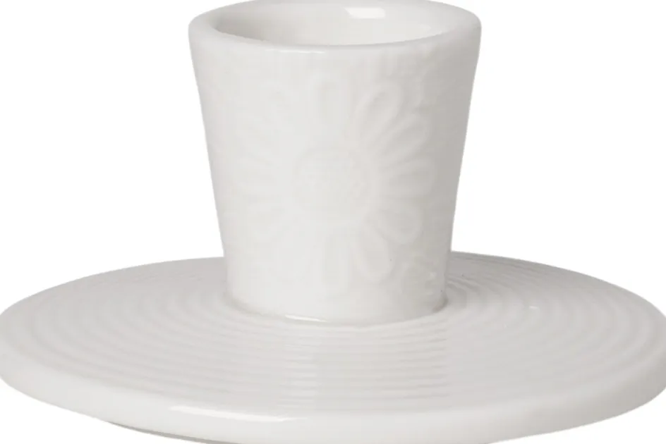 Best Dottir Nordic Design Pipanella Lysestage Lines Flower H4,5 cm, Hvid