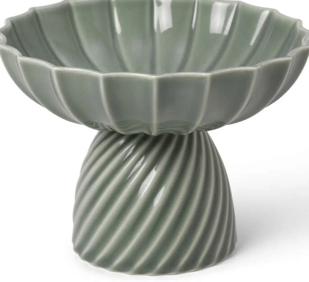 New Nordic Design Samsurium Skål på Fod H11,7 cm, Eucalyptus Stue|Pynteskåle Og Fade