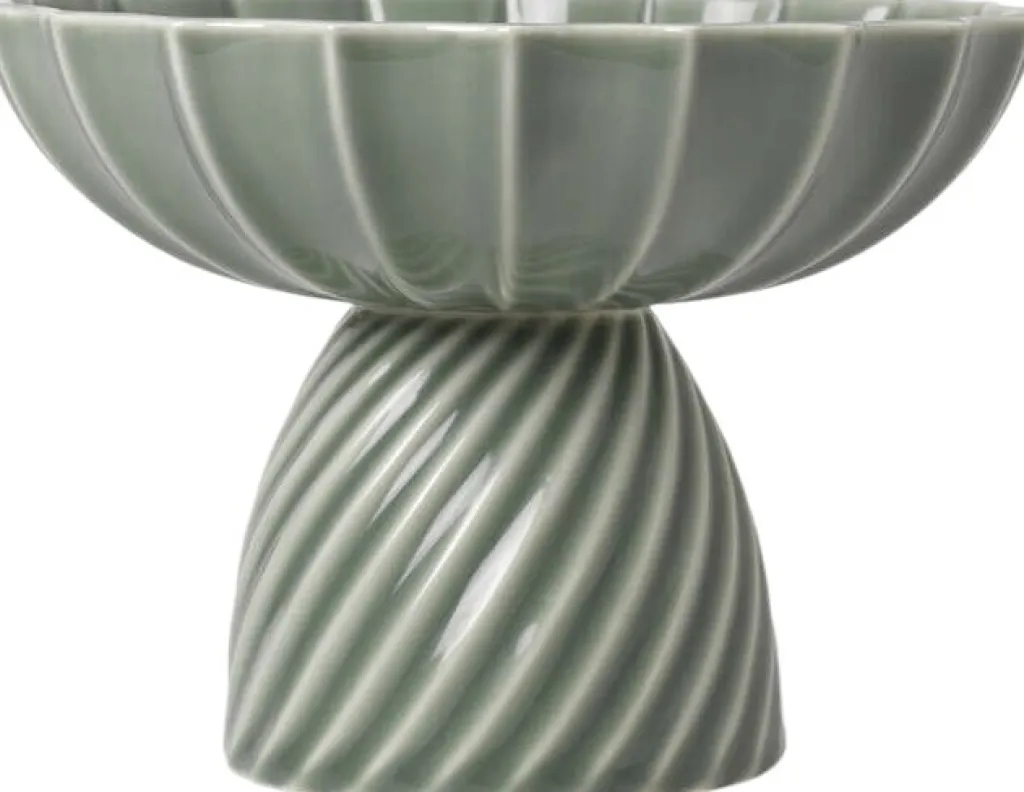 New Nordic Design Samsurium Skål på Fod H11,7 cm, Eucalyptus Stue|Pynteskåle Og Fade