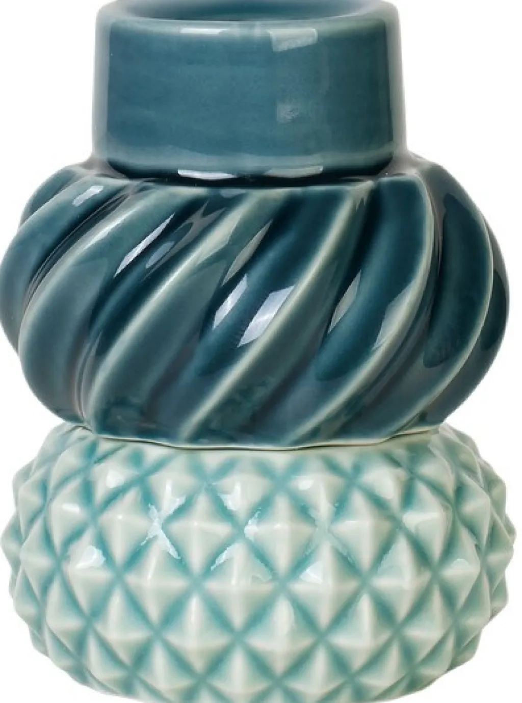 Discount Nordic Design Samsurium Lysestage 2 stk. ?6,8 cm, Petrol/Peacock Lysestager