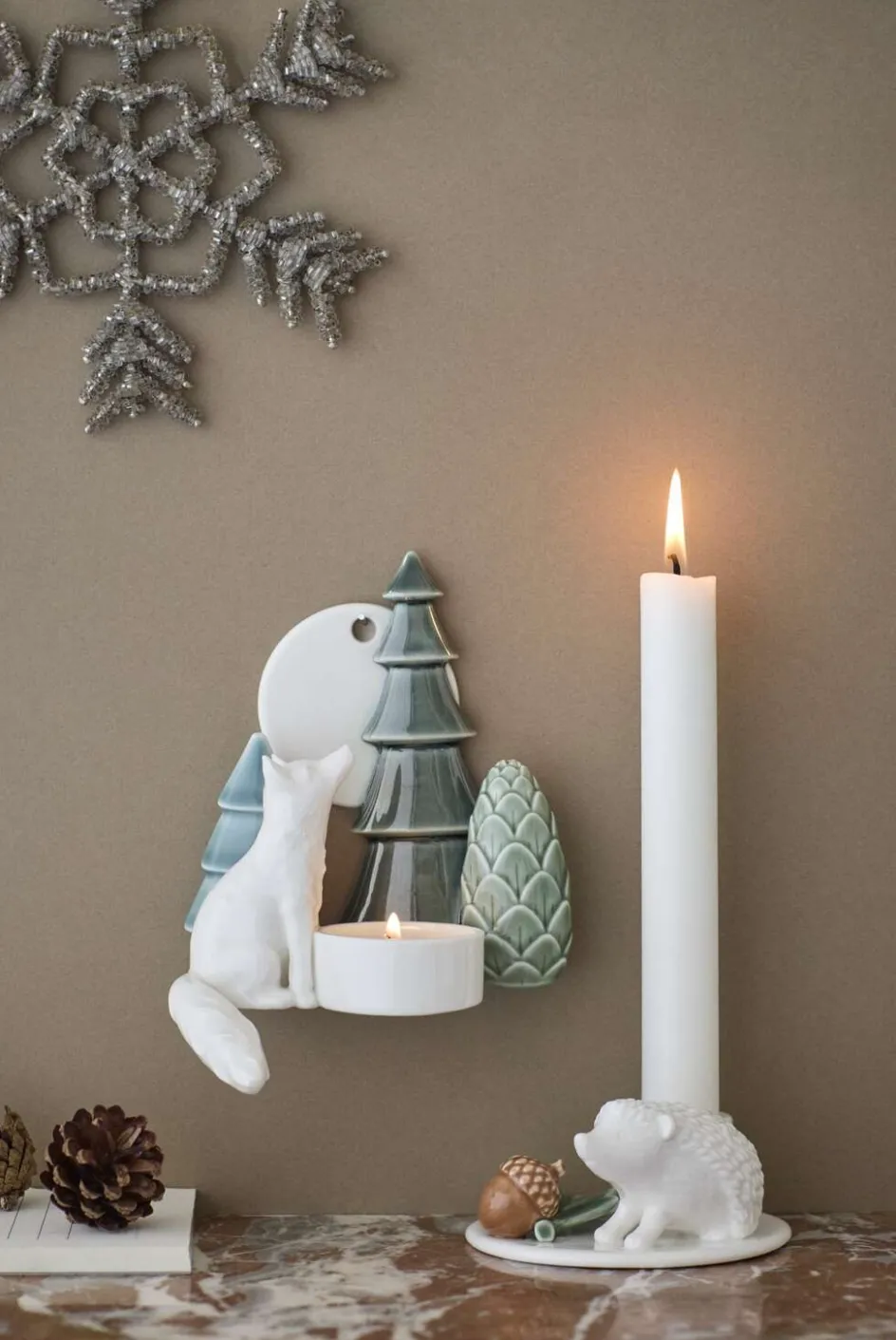 Hot Dottir Nordic Design Winter Stories Lysestage H4,8 cm, Pindsvin