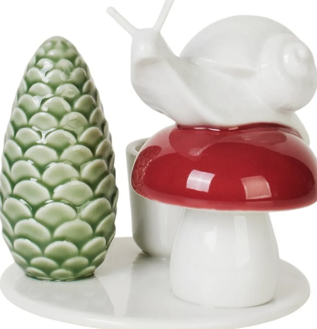 Dottir Lysestager > Nordic Design Winter Stories Lysestage H8,8 cm, Snegl & Svamp