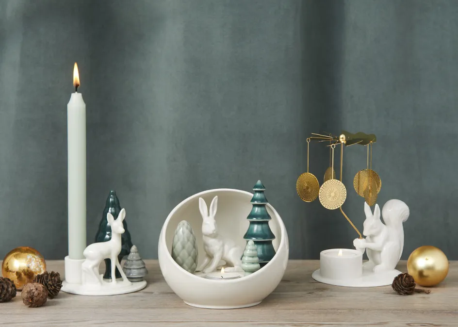 Best Dottir Nordic Design Winter Stories Lysestage Ø14 cm, Hare