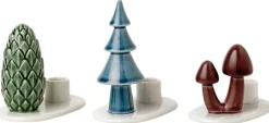 Outlet Dottir Nordic Design Winter Stories Flock Lysestage 3 stk, Mushroom