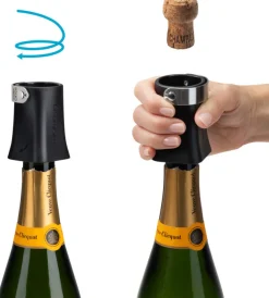 Clearance Champop Champagneåbner, Sort Proptrækkere Og Folieskærere