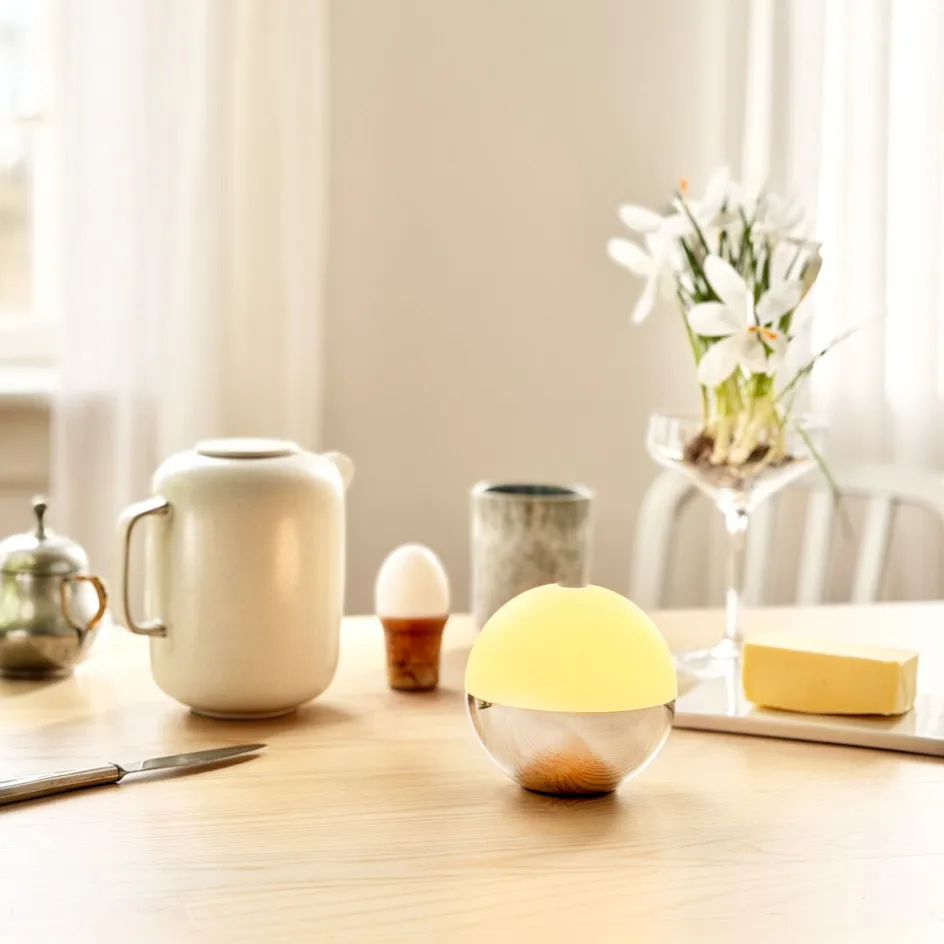 Dyberg Larsen Alba Trådløs Bordlampe LED 2 stk. H11 cm, Krom