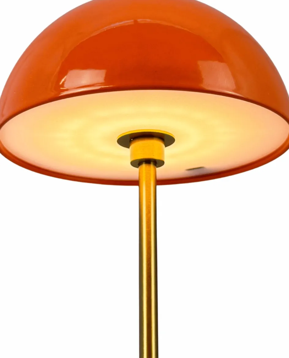 Outlet Dyberg Larsen Along Trådløs Minibordlampe LED 2 stk, Orange/Messing
