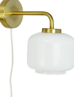 Discount Arp Væglampe 25,5 cm, Opal Hvid/Mat Messing Lamper Til Soveværelset|Lamper Til Køkkenet