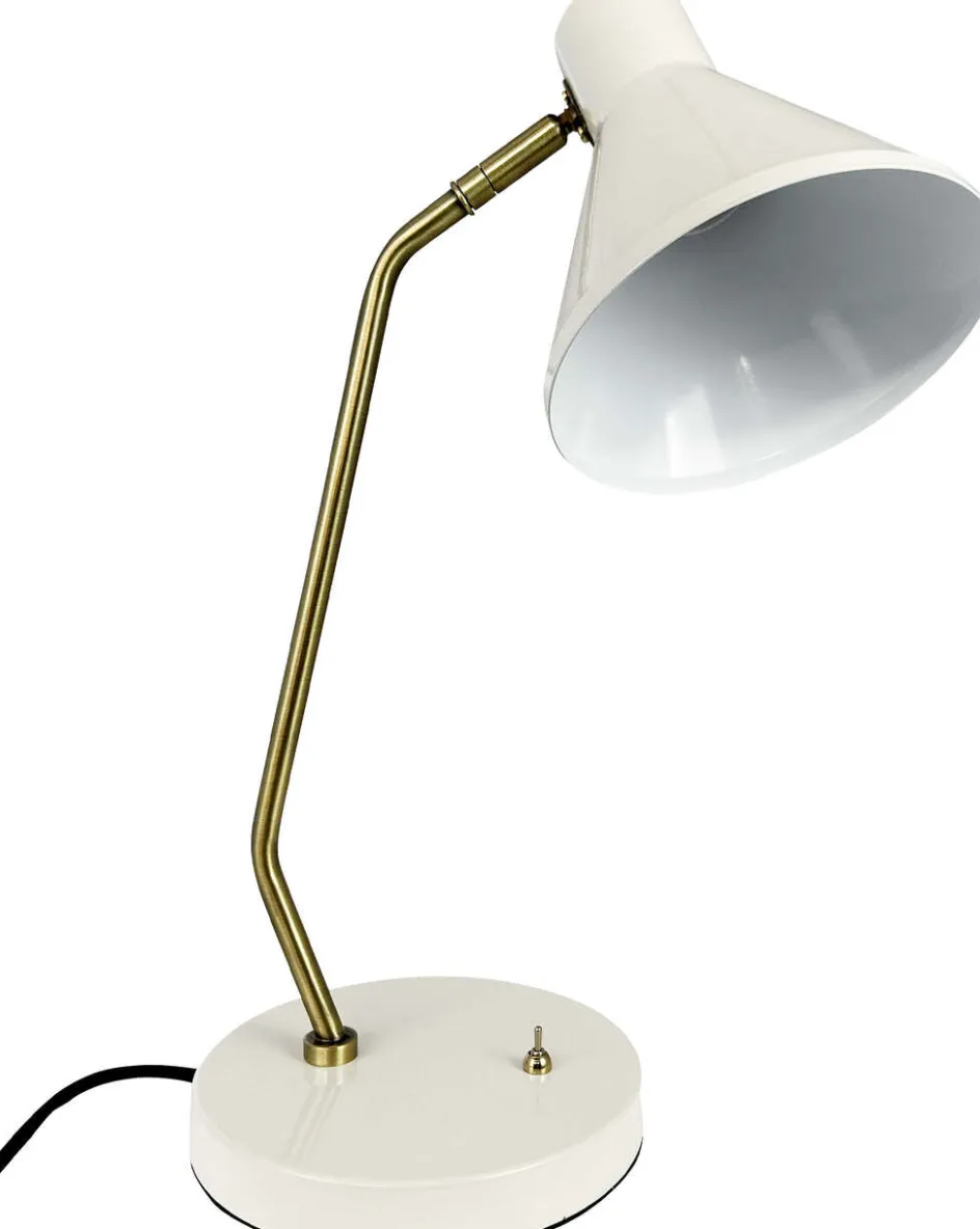 Outlet Dyberg Larsen Bordlampe Sleep H43,3 cm, Hvid/Antik Messing