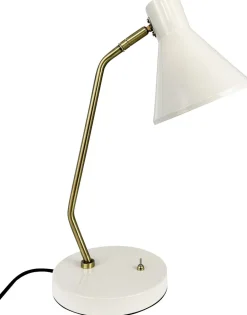 Outlet Dyberg Larsen Bordlampe Sleep H43,3 cm, Hvid/Antik Messing
