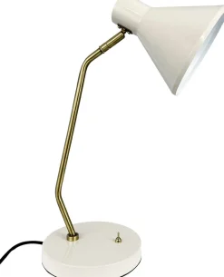 Outlet Dyberg Larsen Bordlampe Sleep H43,3 cm, Hvid/Antik Messing